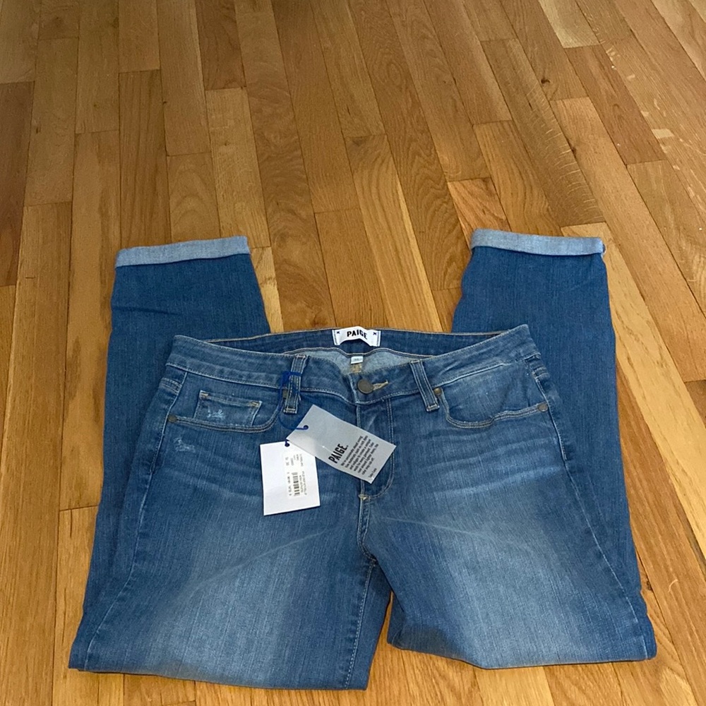 PAIGE KYLIE ANKLE CROP ROLL UP JEANS SIZE 30